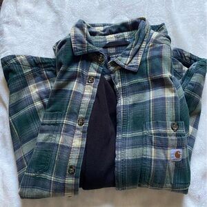 Carhartt Blue and Green Flannel Shirt